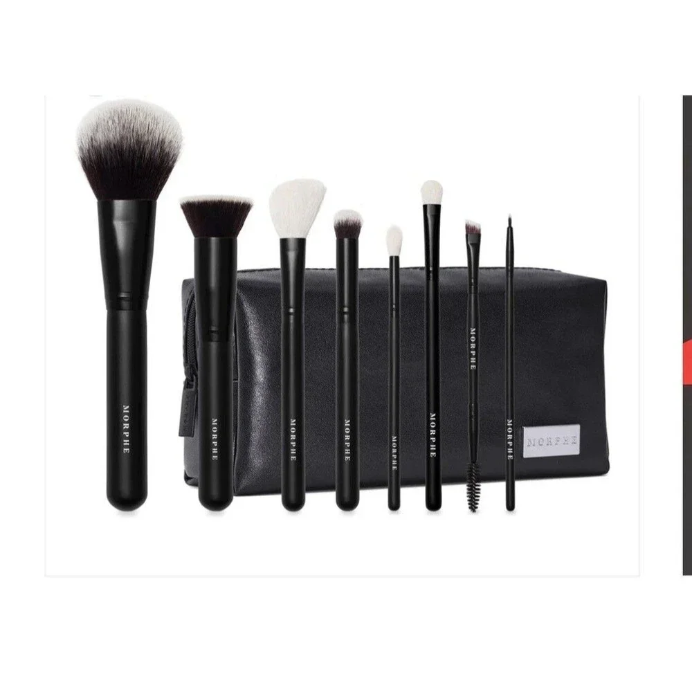 NWT Morphe Get Things Started 8 Pieces Brush Collection With Bag Black